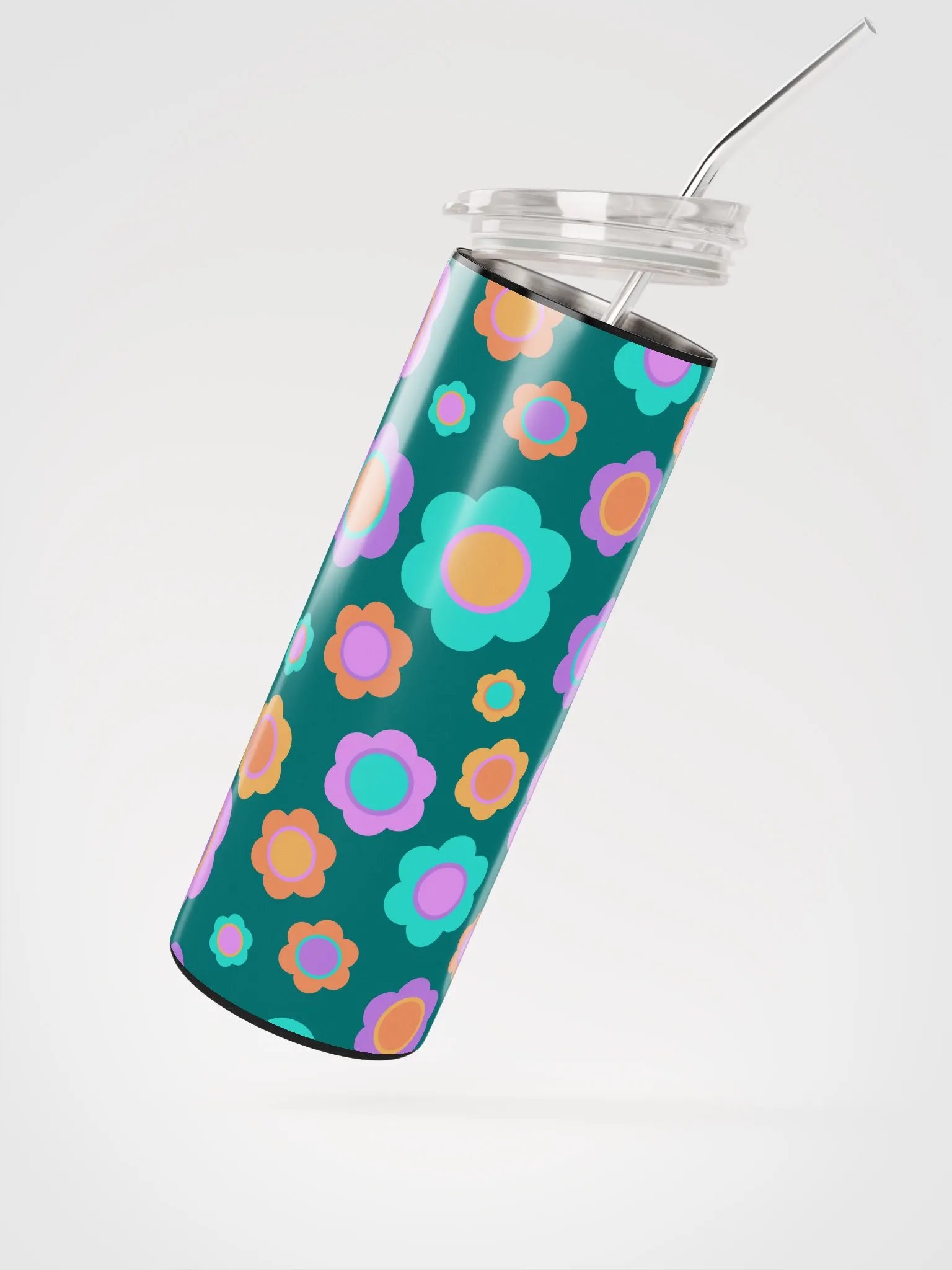Party Time! Retro Flowers 20 oz Tumbler with Straw product image (3)