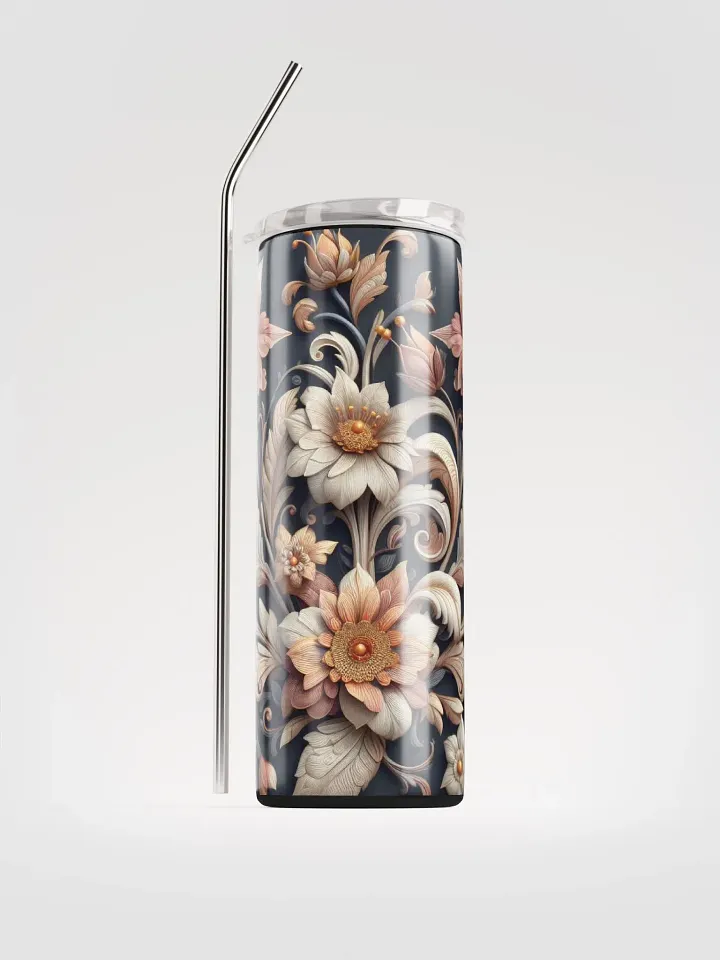 Vintage Floral Stainless Steel Tumbler - Eco-Chic Sipper Delight product image (1)