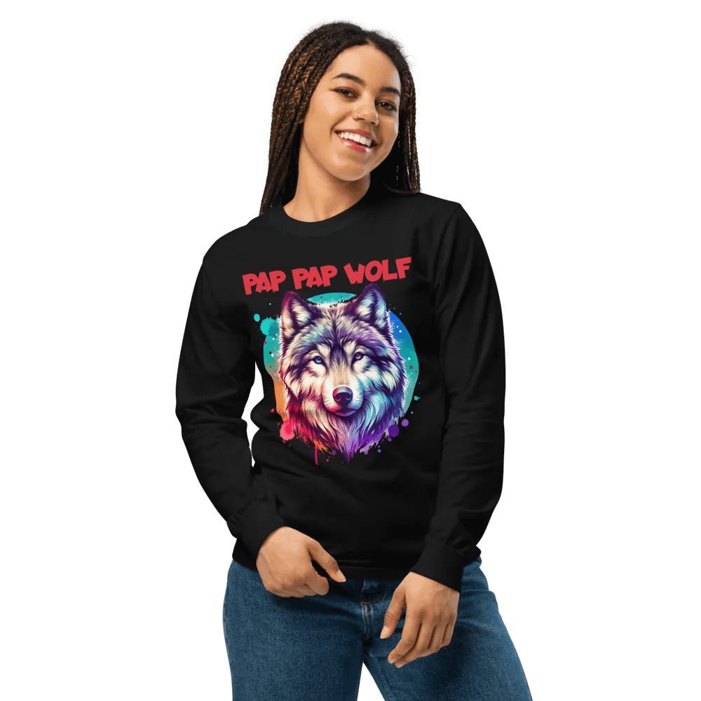 Pap Pap Vibrant Wolf Spirit Long Sleeve Shirt product image (7)