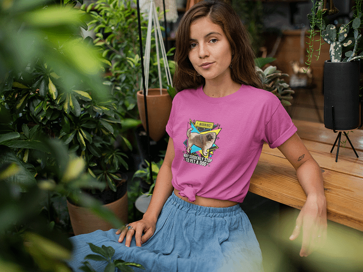 May Suddenly Stop To Pet A Dog | Retro Design Tee for Ladies product image (1)