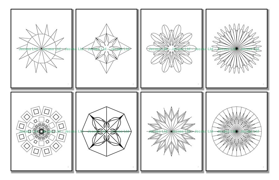 100 Geometric Mandala Coloring Pages | PDF | Digital File | Series GM2025 Vol. 8 product image (3)