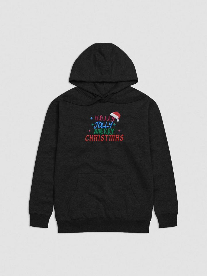 Festive Holly Jolly Merry Christmas Embroidered Hoodie product image (1)