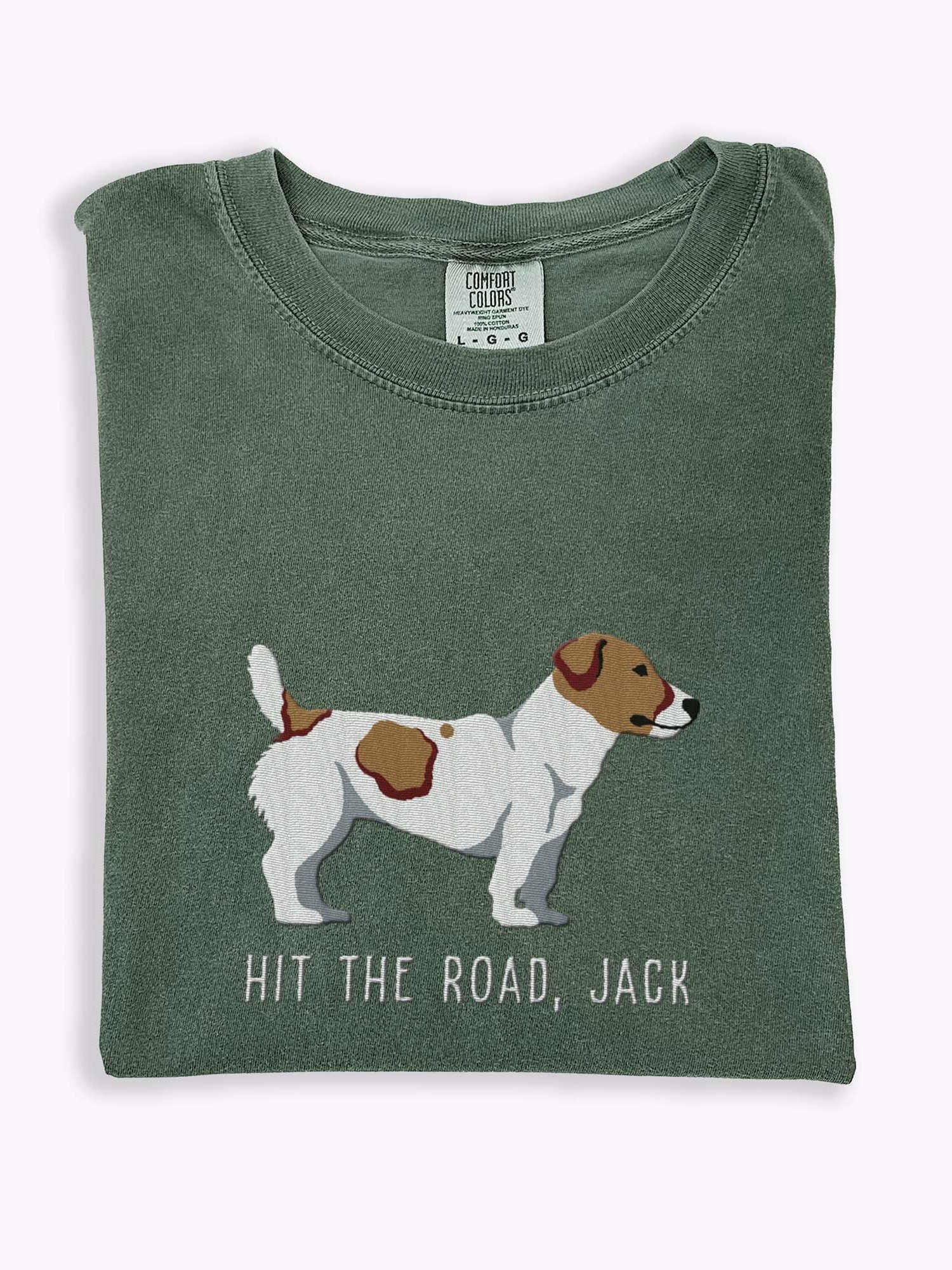 Hit the Road, Jack T-Shirt(Embroidered) of a Jack Russell Terrier product image (1)