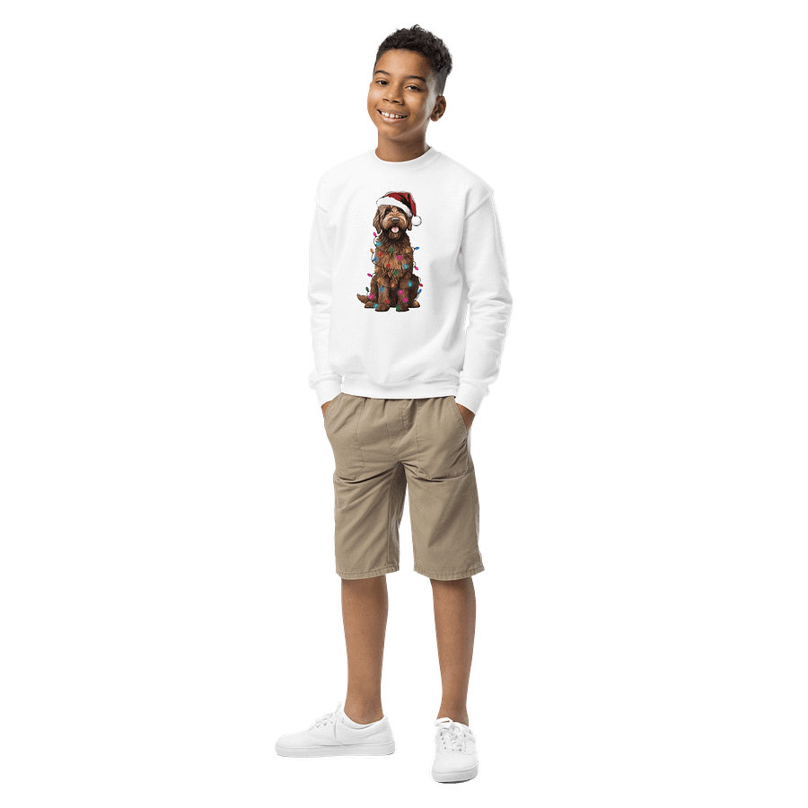 Funny Christmas Labradoodle(Chocolate) Youth Sweatshirt product image (6)