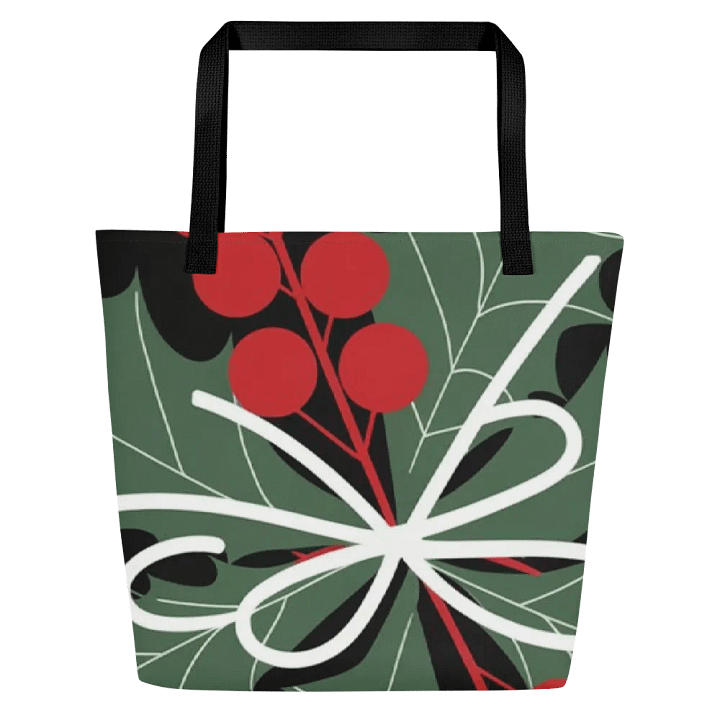 Green Leaves and Red Berries All-Over Tote Bag product image (2)