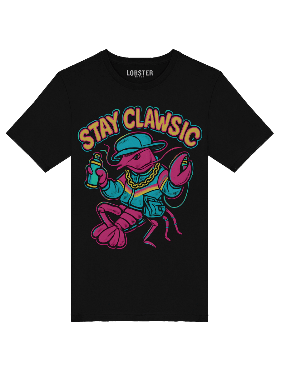 Stay Clawsic T-Shirt – Retro 90s Lobster Hip-Hop Lobster Tee product image (5)
