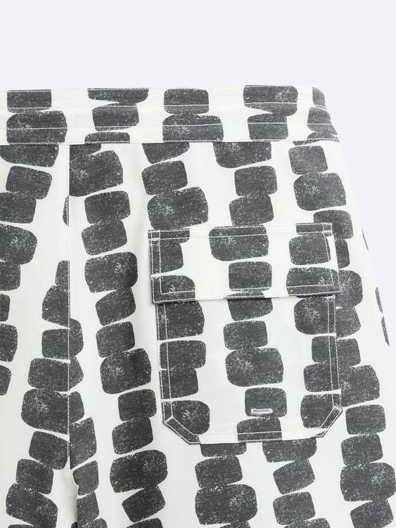 LONG ABSTRACT PRINT SWIMMING TRUNKS product image (4)