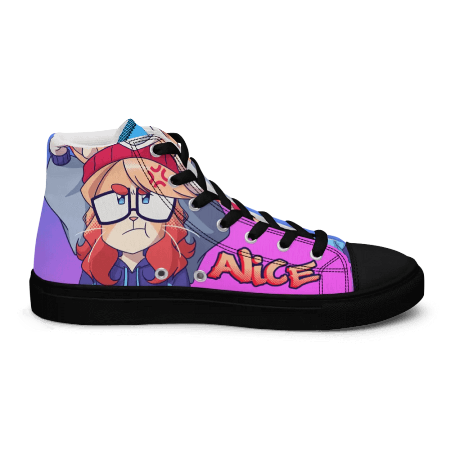 Cyan Teasing Alice's Women's High Top Canvas Shoes product image (8)