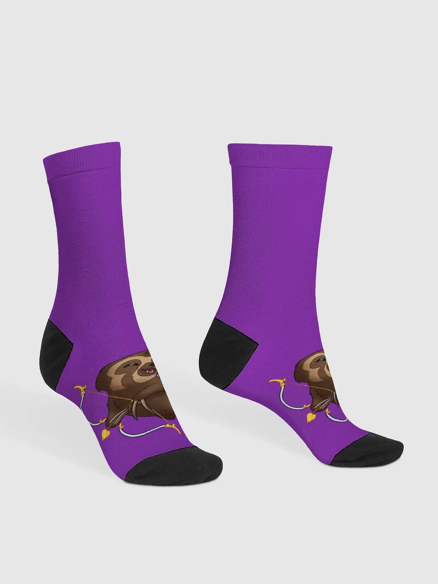 Purple Cupid Sloth Crew Socks product image (3)