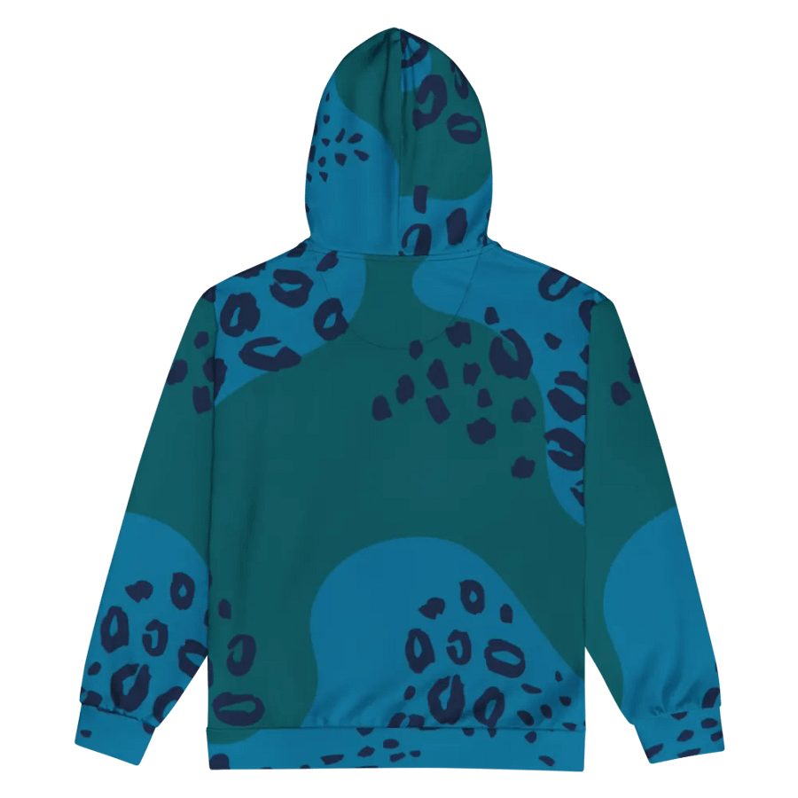 Flowing Teal Spots Unisex Zip Hoodie product image (6)