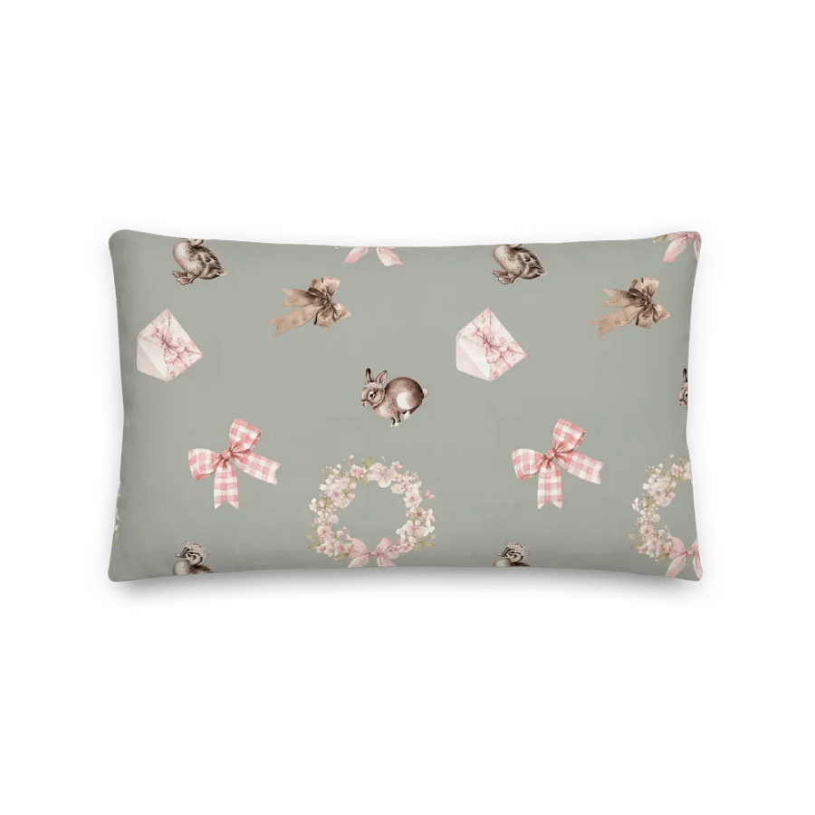 COZY COTTAGE BUNNY DUCK COQUETTE - Premium Pillow - Kissen im Landhausstil mit Enten und Hasen product image (1)