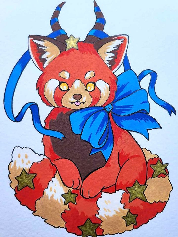 Dessin original Noël Panda roux product image (1)