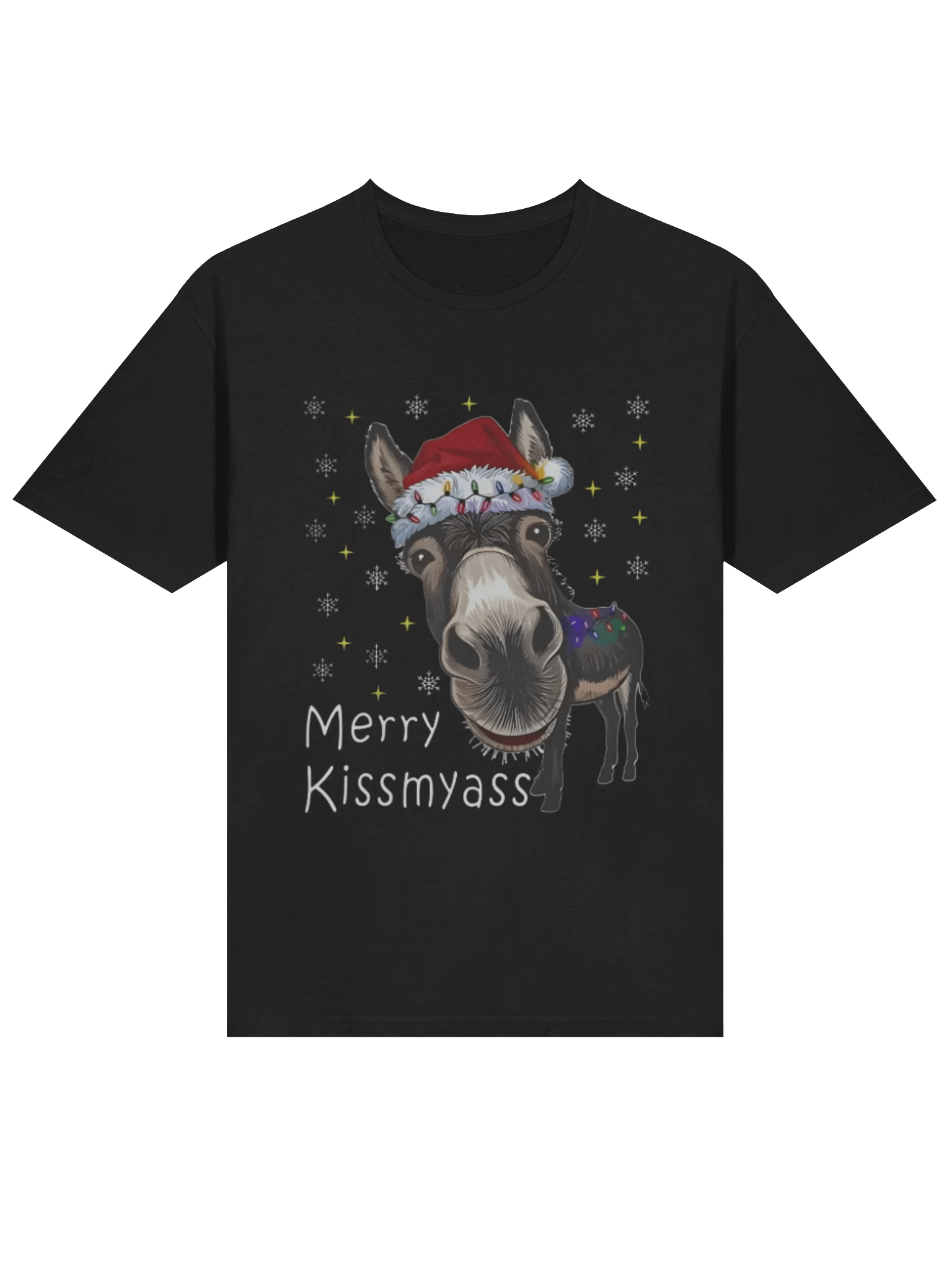 Merry KissMyAss Donkey Santa Hat Shirt product image (2)