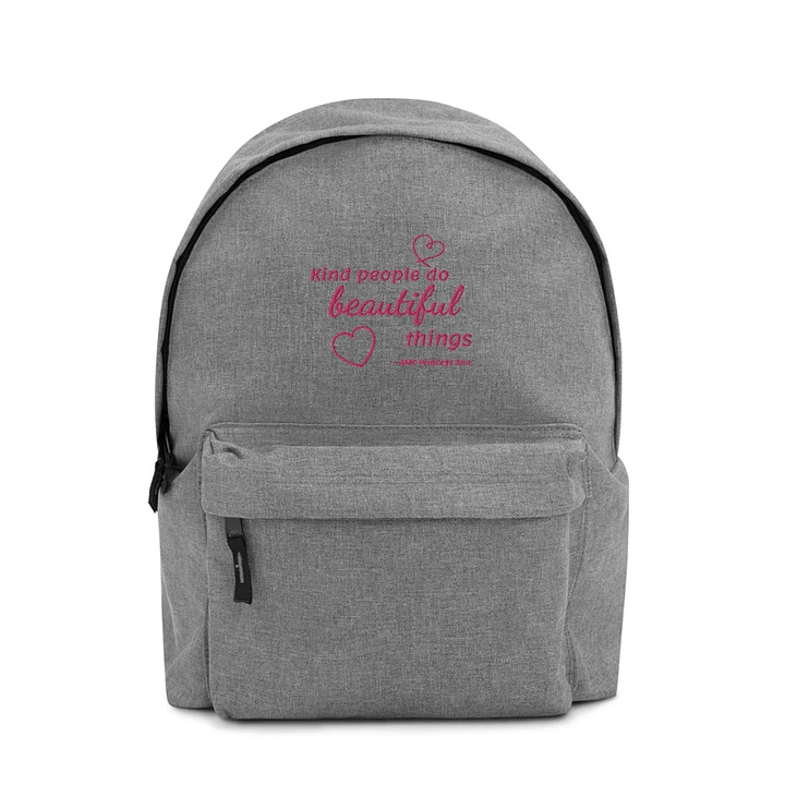 Kind people...BACKPACK - Grey with pink embroidery product image (1)