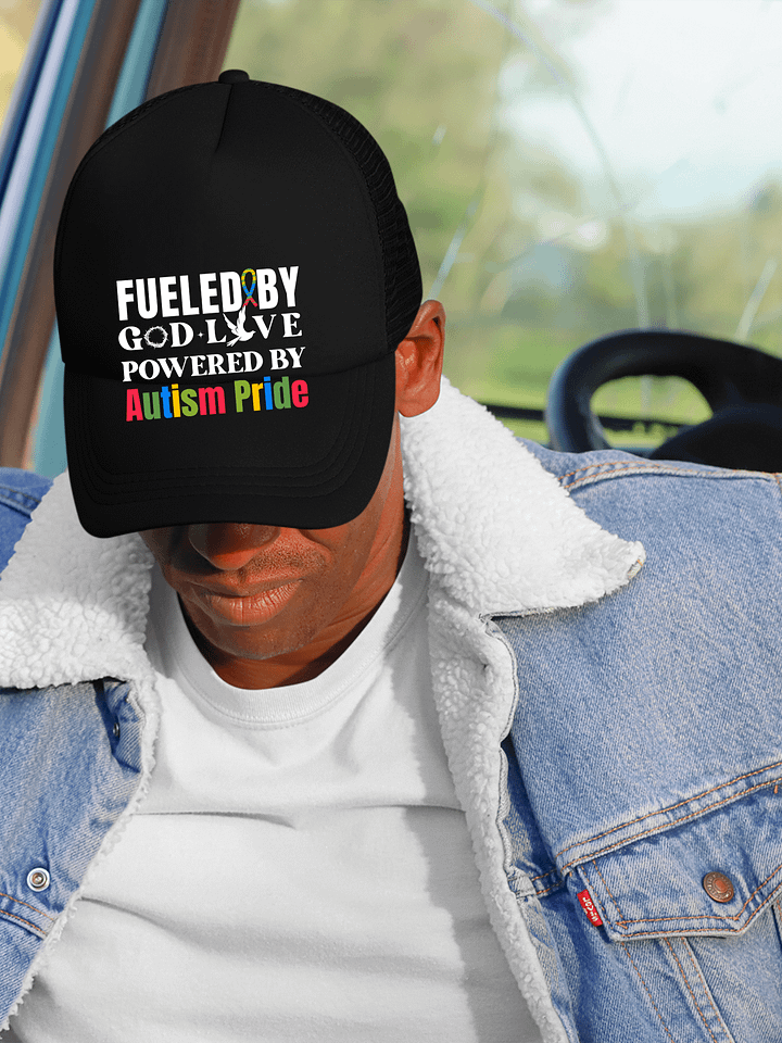 Fueled By God, Powered By Autism Pride, Autism Foam Trucker Hat product image (1)
