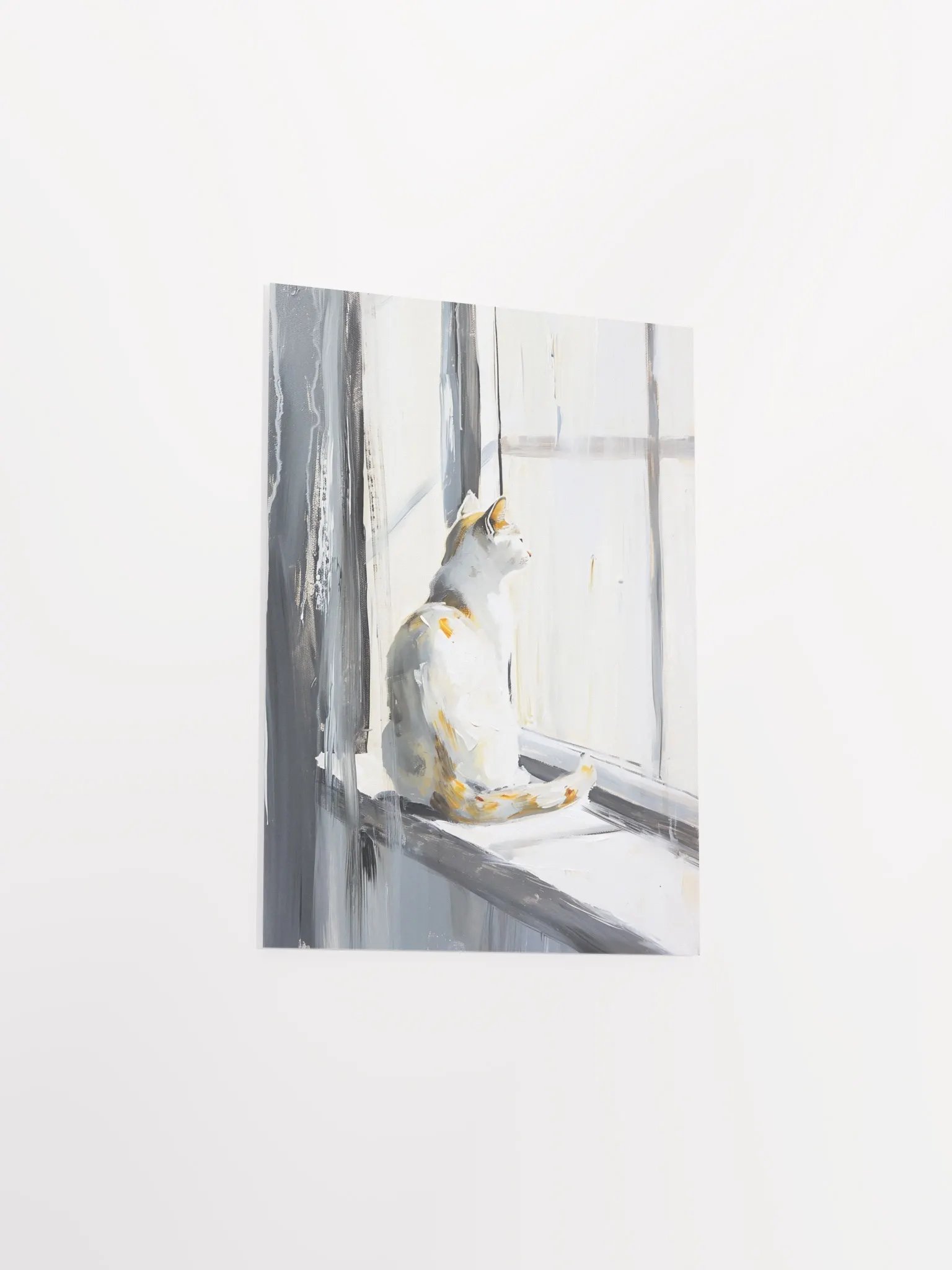 Contemplative Cat Window View Poster product image (6)