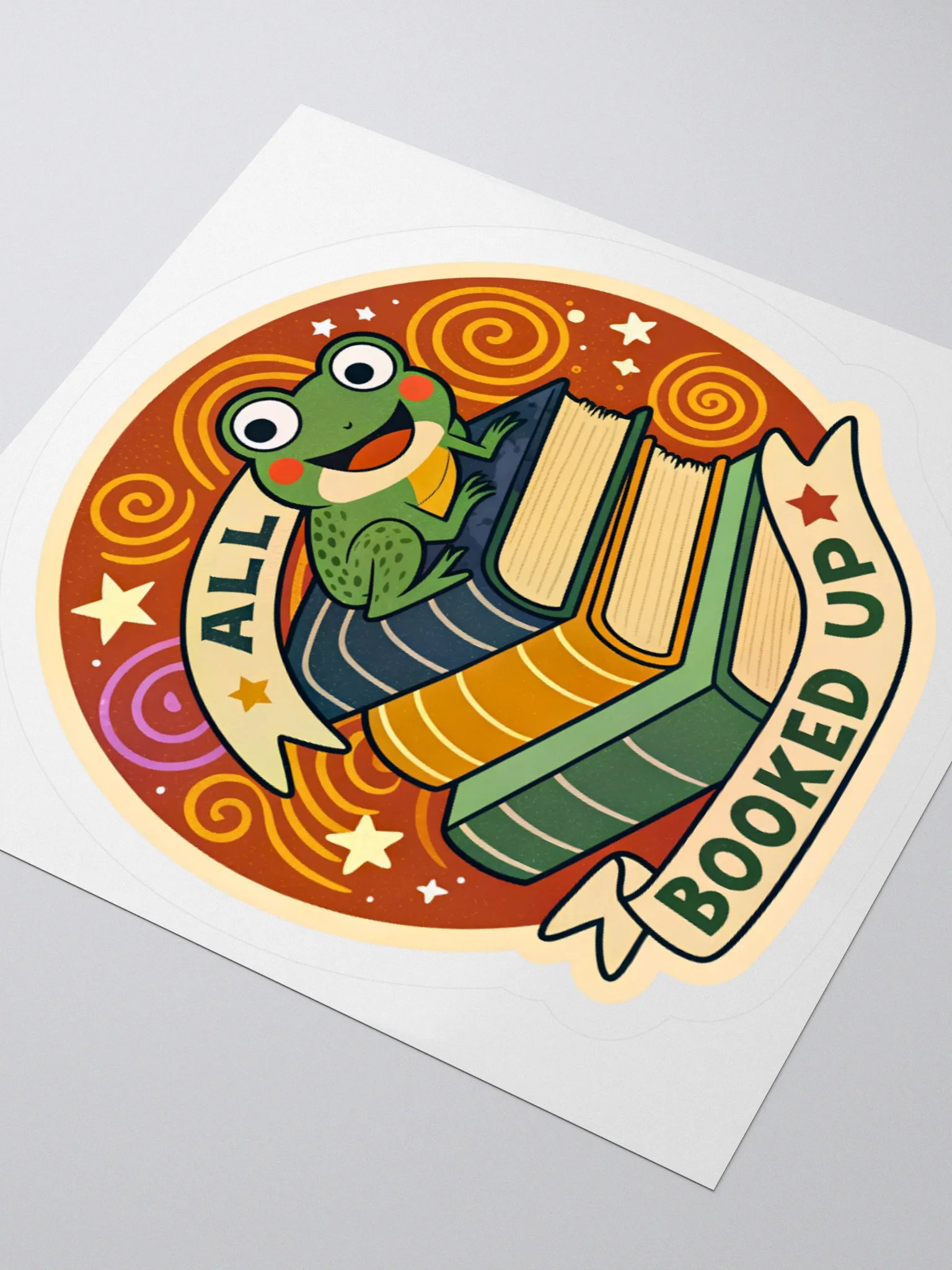 Froggy Bookworm Kiss Cut Stickers product image (9)