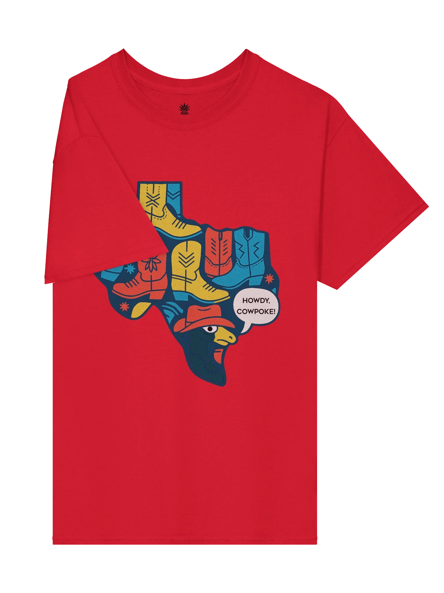 "Howdy, Cowpoke!" Cowboy Hat Duck Texas State Shaped Boxy Fit Unisex T-Shirt product image (31)