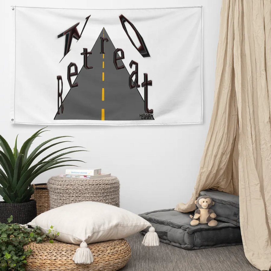 No Retreat - White - Flag product image (5)