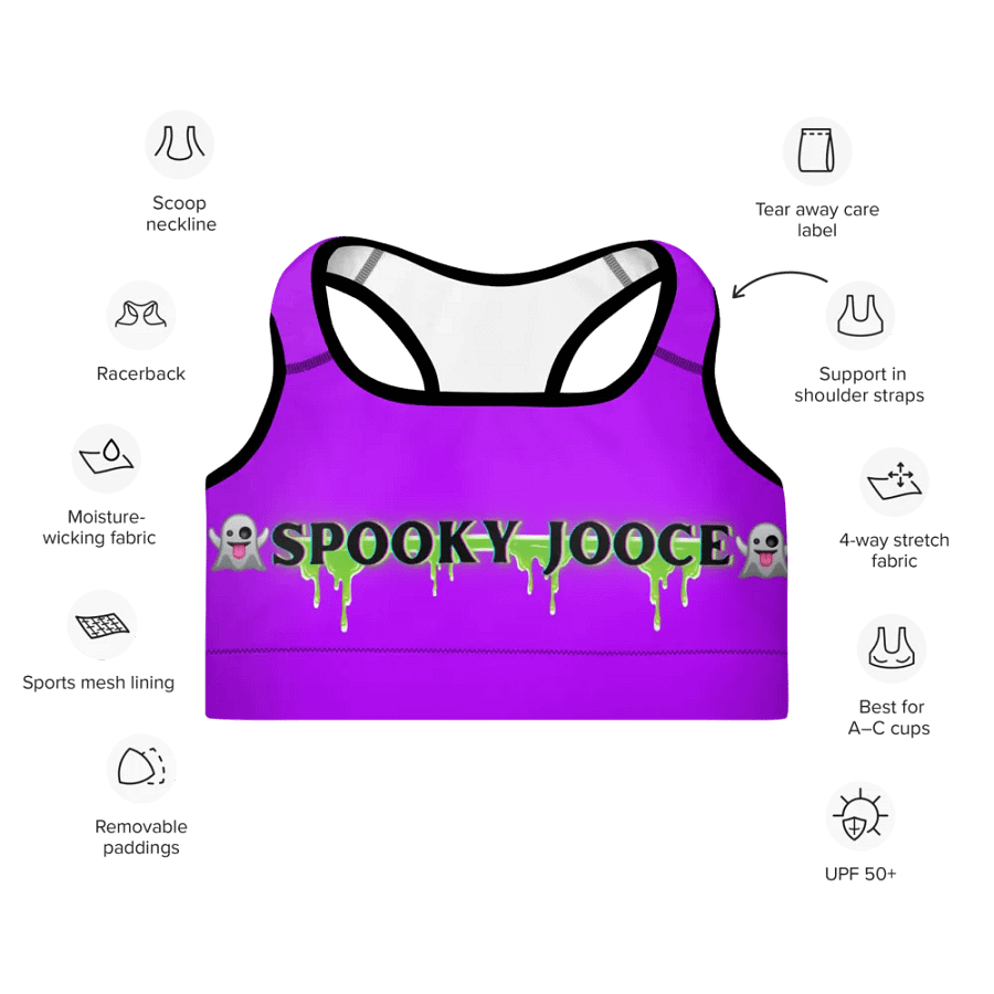 SPOOKY JOOCE Padded Sports Bra - Purple product image (9)