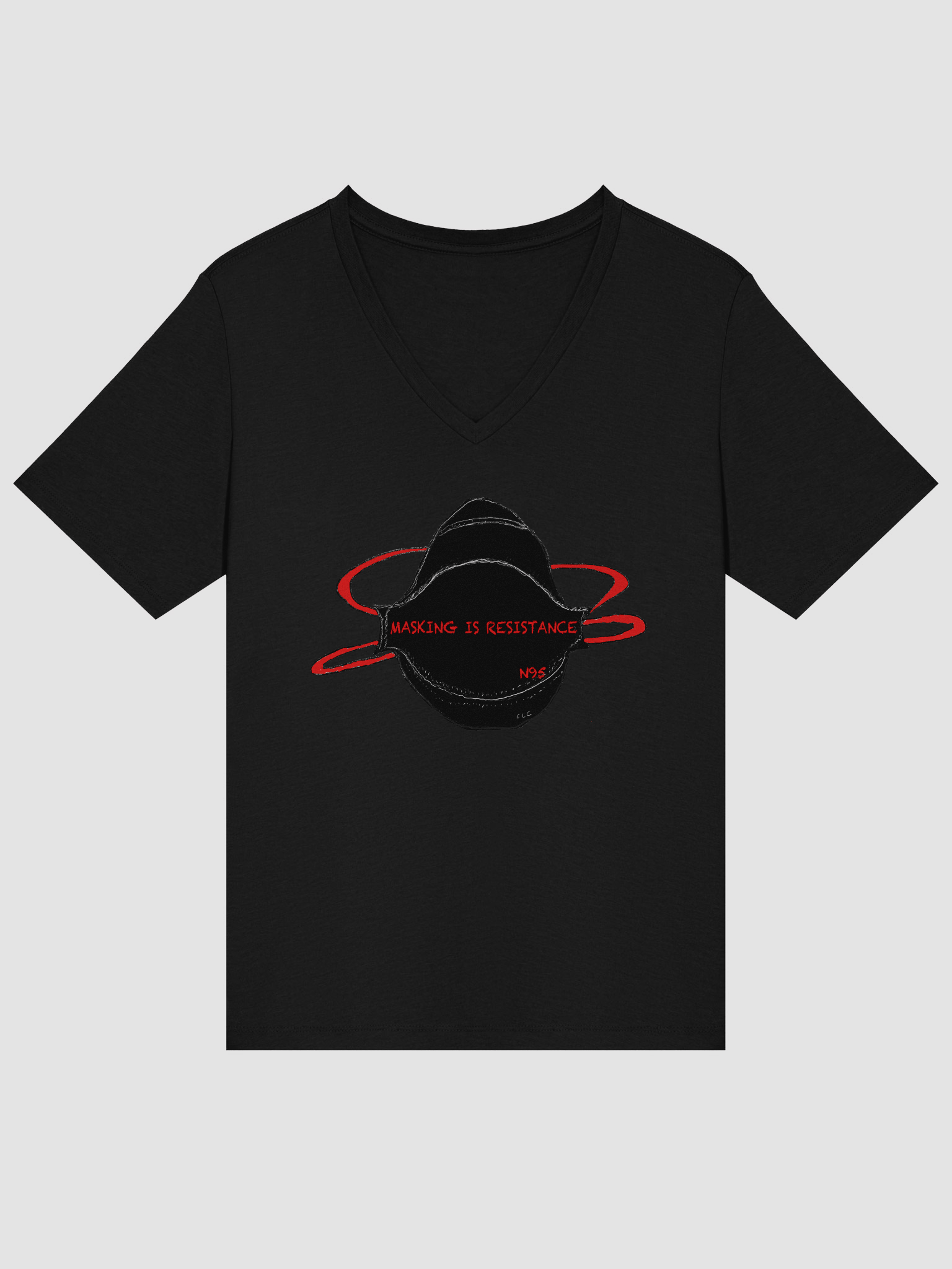 Masking Is Resistance Relaxed V-Neck Tee product image (13)