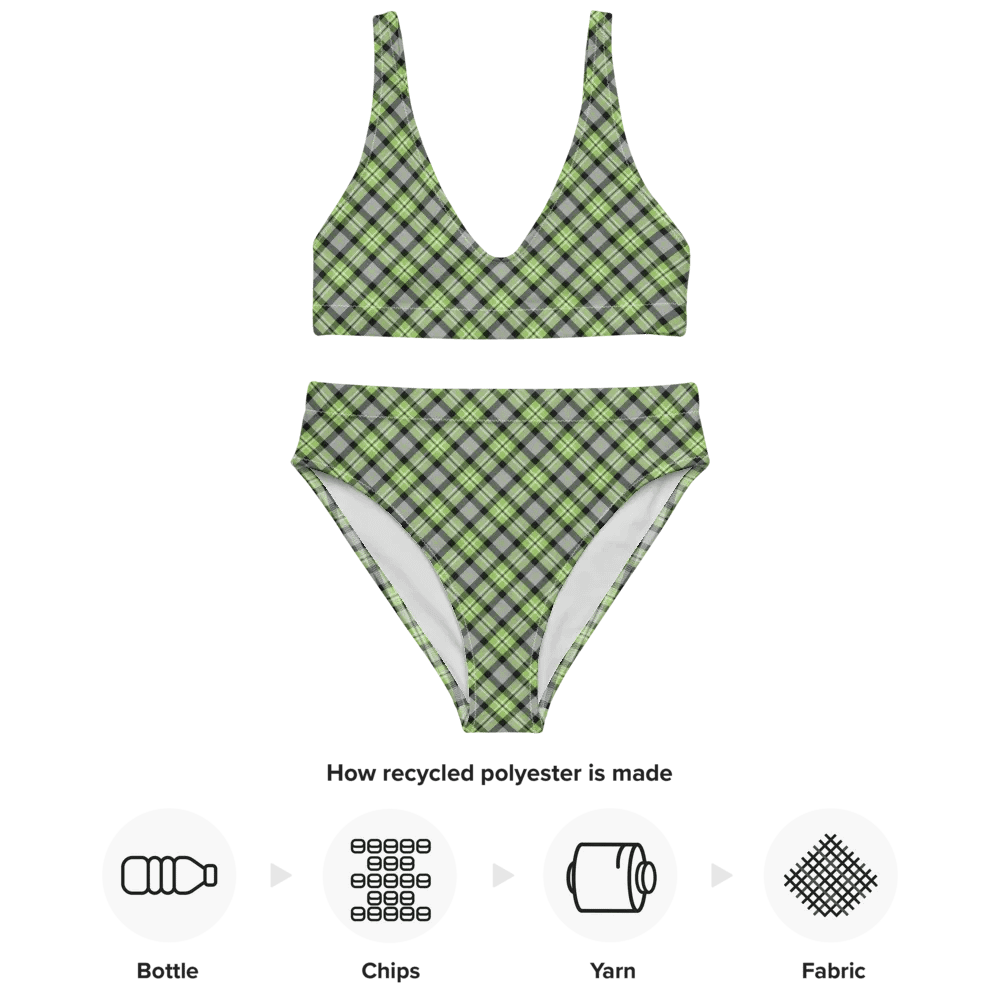 Light Green and Gray Plaid Bikini product image (10)