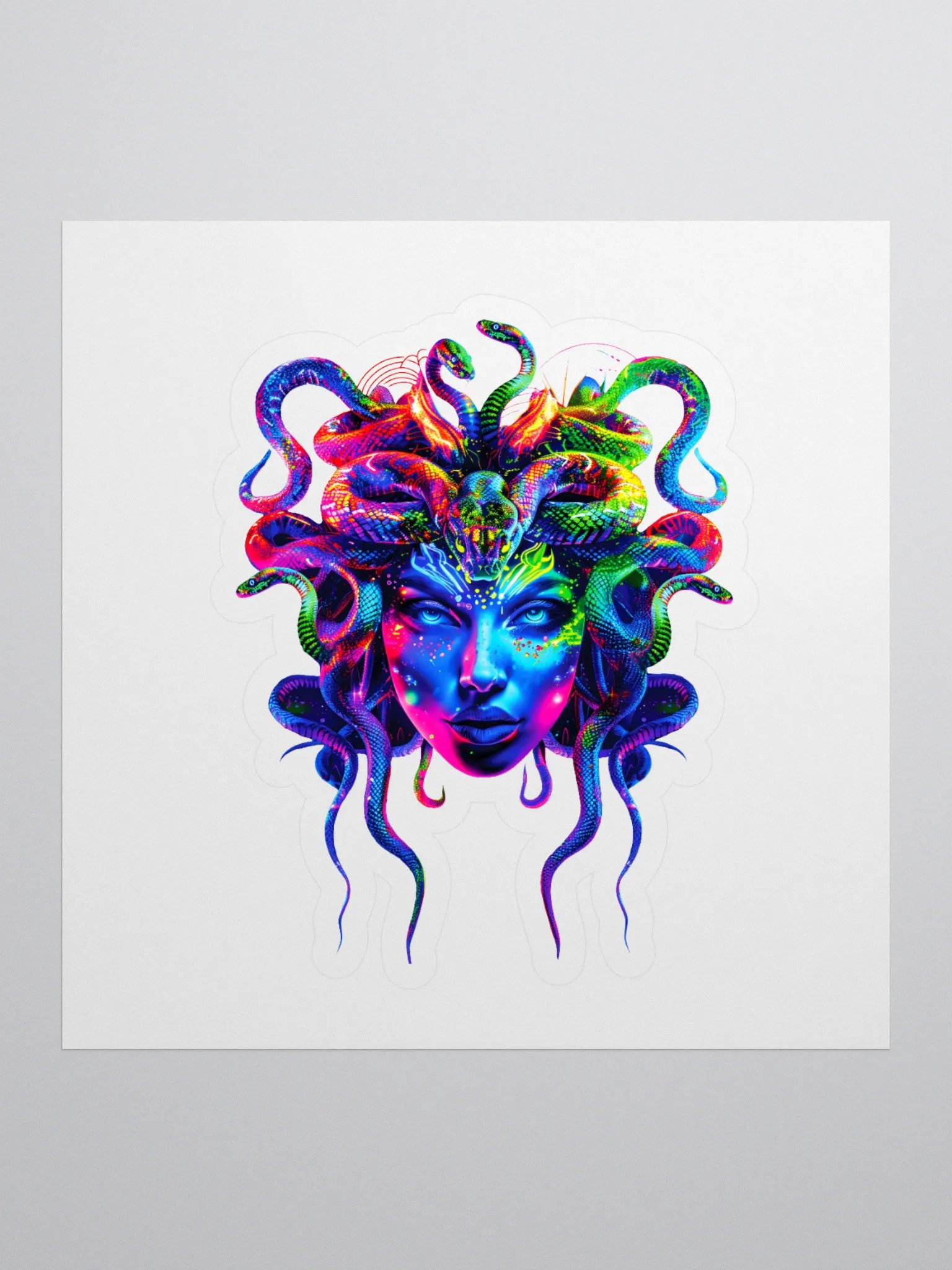 Neon Medusa Kiss Cut Stickers product image (1)