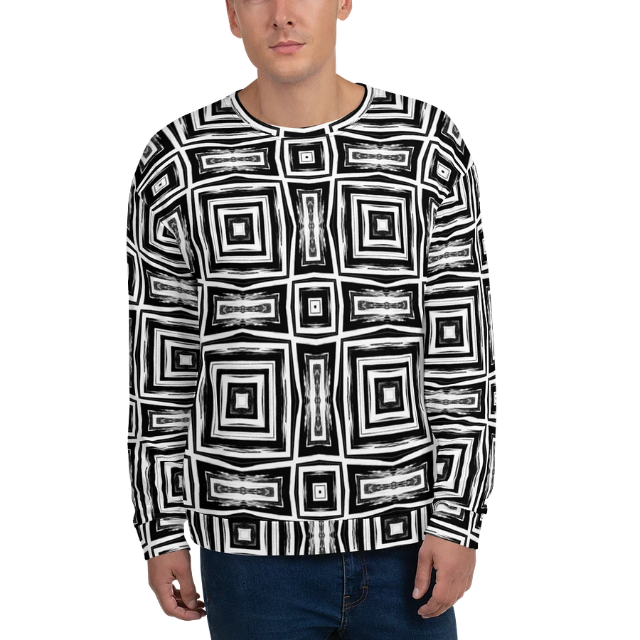 Abstract Monochrome Repeating Pattern Unisex All Over Print Sweatshirt product image (7)