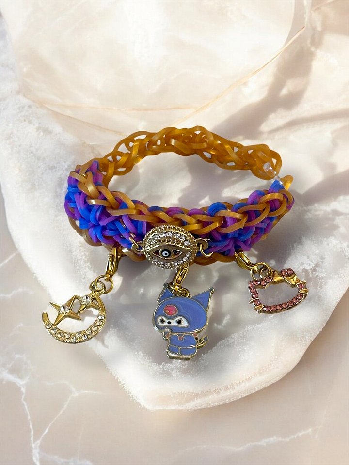 Purple Ninja Evil Eye Elastic Band Bracelet product image (1)