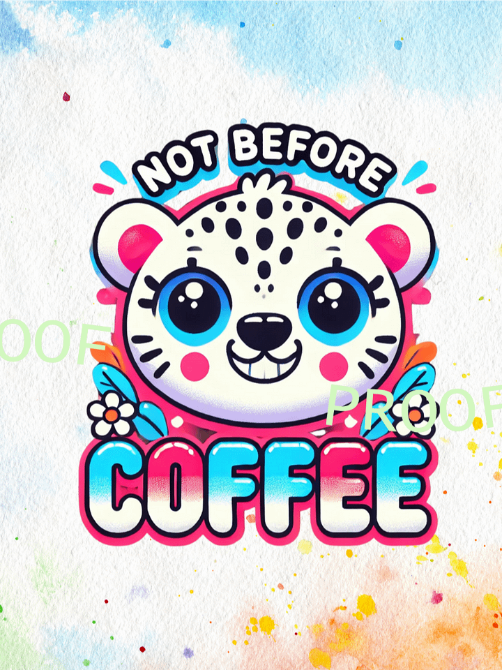 Not Before Coffee Cheetah – Instant Download Graphic Design product image (1)