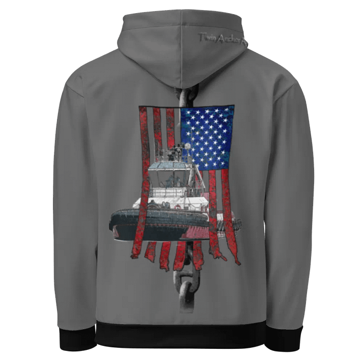 Gray Chain Athena Tug & CE Flage Hoodie product image (1)