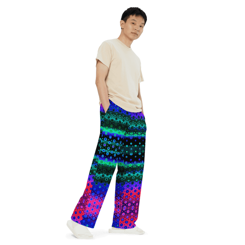 Abstract Multicoloured Pattern Unisex Wide Leg Trousers product image (8)