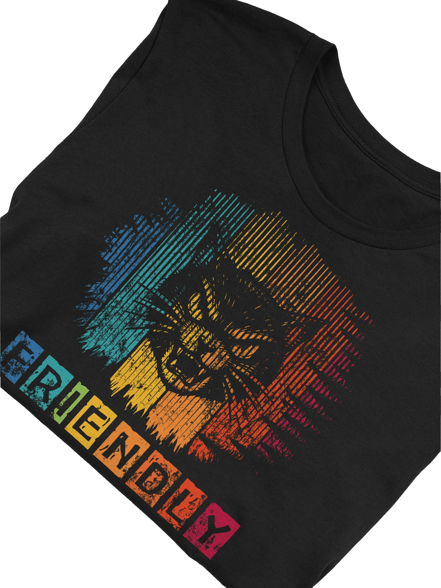 Sarcastic “Friendly” Cat Tee – Retro Modern Vintage Grunge Graphic for Cat Lovers product image (50)