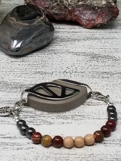 I Am Grounded Bracelet | Jasper, Hematite & Rosewood | Handmade Accessory for Bellabeat Leaf Urban & Ivy product image (1)