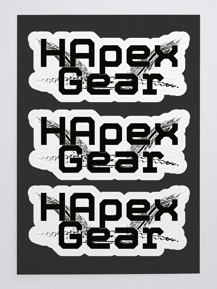 HApex Gear Black Logo Kiss Cut Sticker Sheet with Black Background product image (3)