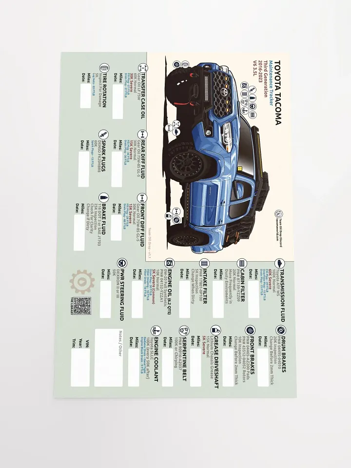 3rd Gen Maintenance Tracker v1.1 - Blue product image (2)