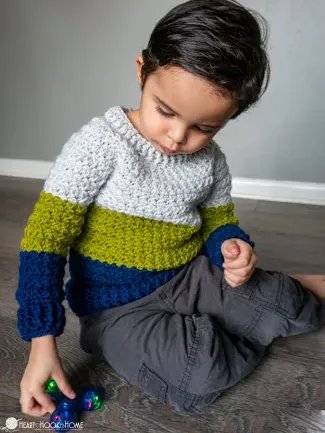 Color Block Sweater Child's Sizes Crochet Pattern product image (3)