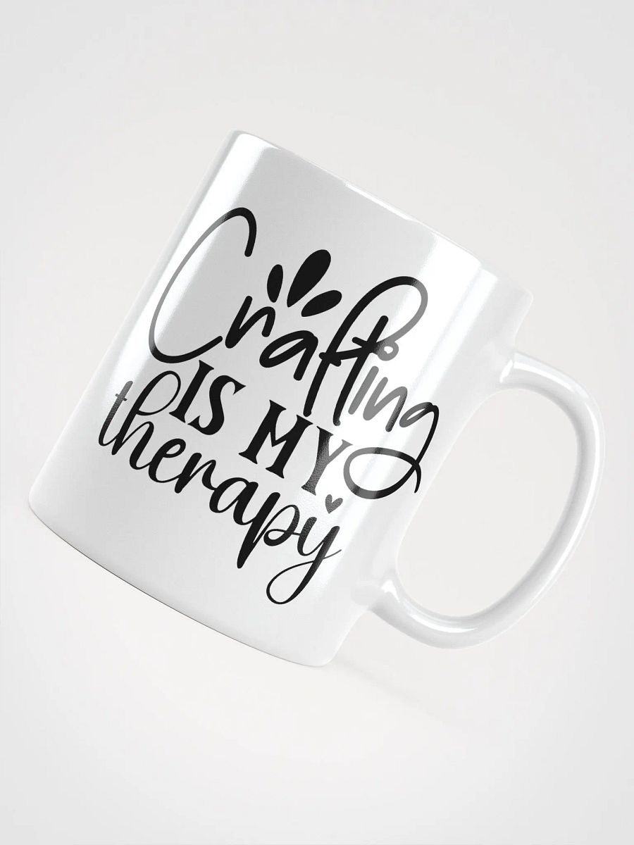 Crafting Is My Therapy White Glossy Mug product image (4)