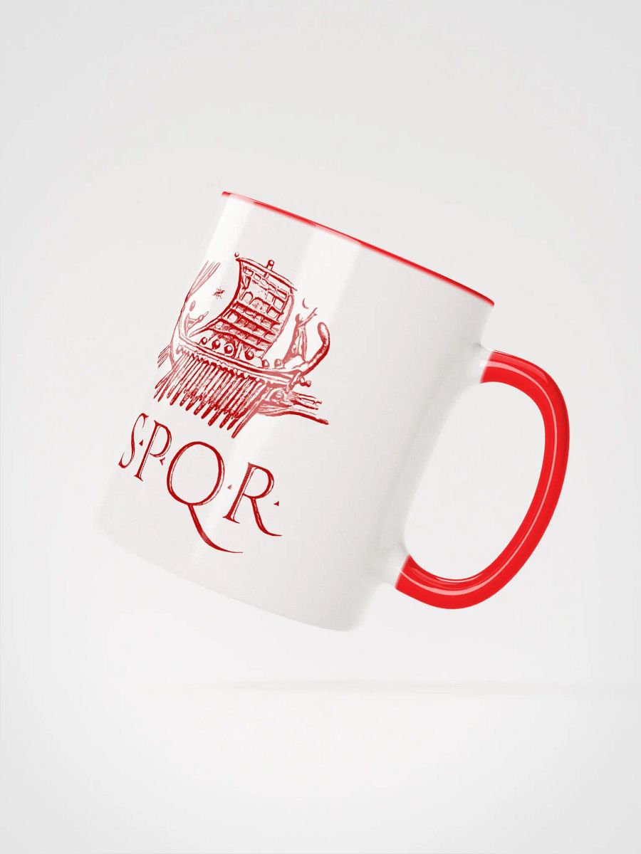 SPQR Roman Galley and Walking Mars Roman Art, Coffee & Tea Mug with Red Color Inside product image (4)