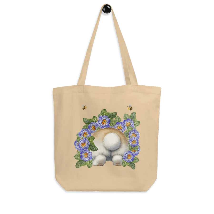 Garden Whispers: Bunny and the Primula Zebra Blues Organic Cotton Tote Bag - Eco-Friendly, Durable, Stylish product image (21)