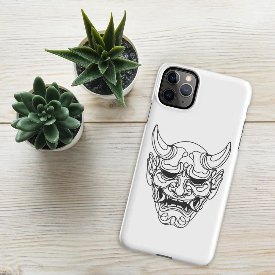 Oni Mask Line Art Design Tough iPhone Case product image (8)