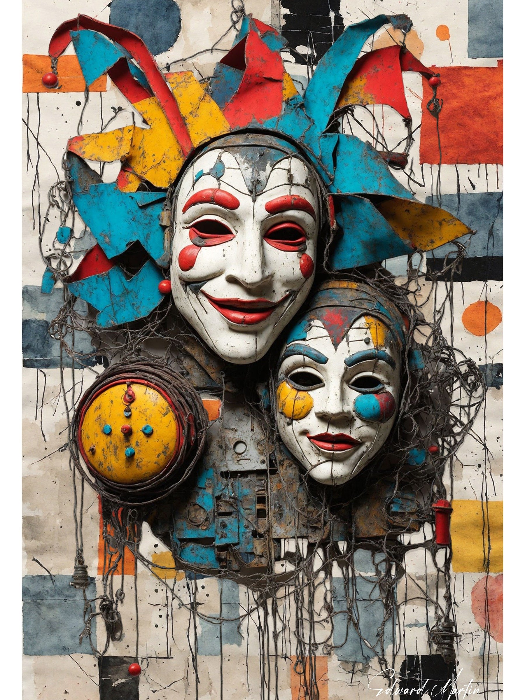 'Laugh, Laugh, Laugh' by Edward Martin-Mixed Media Collage Print product image (1)