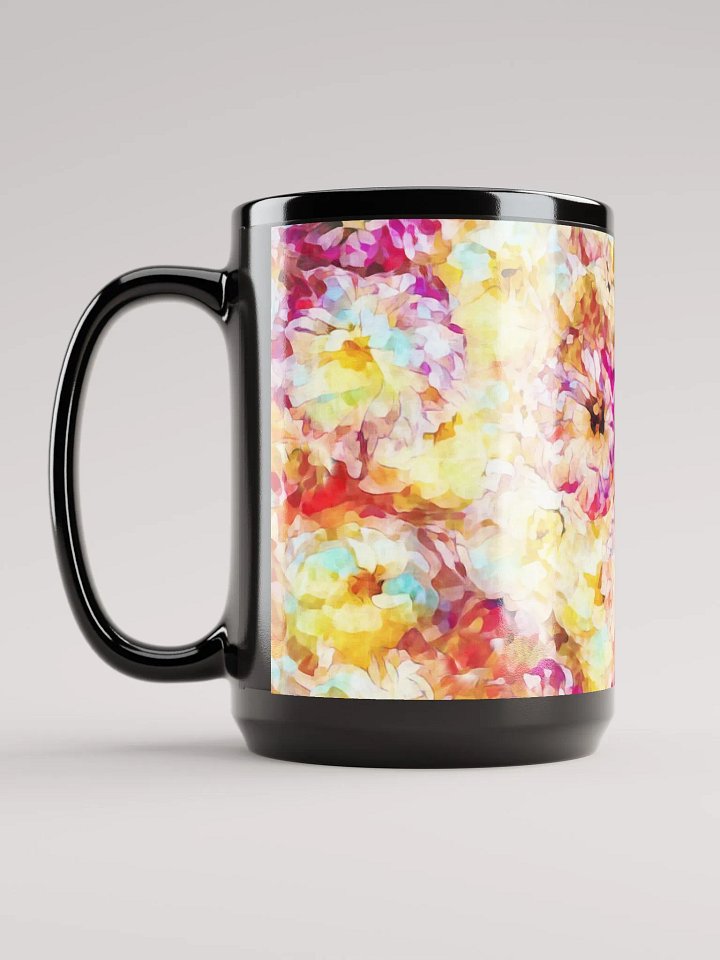 Abstract Graphic | Black Coffee Mug | Petite Roses Floral product image (1)