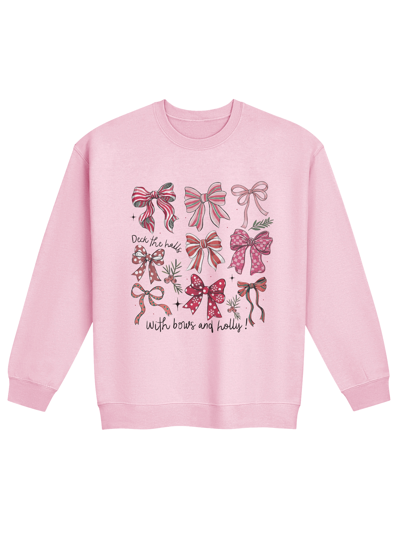 Festive Bow Collection Sweatshirt | Cute Holiday Aesthetic Crewneck product image (2)