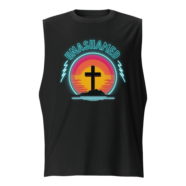 Unashamed Neon Cross Tank Top - Unisex Bella + Canvas Muscle Shirt fit product image (1)