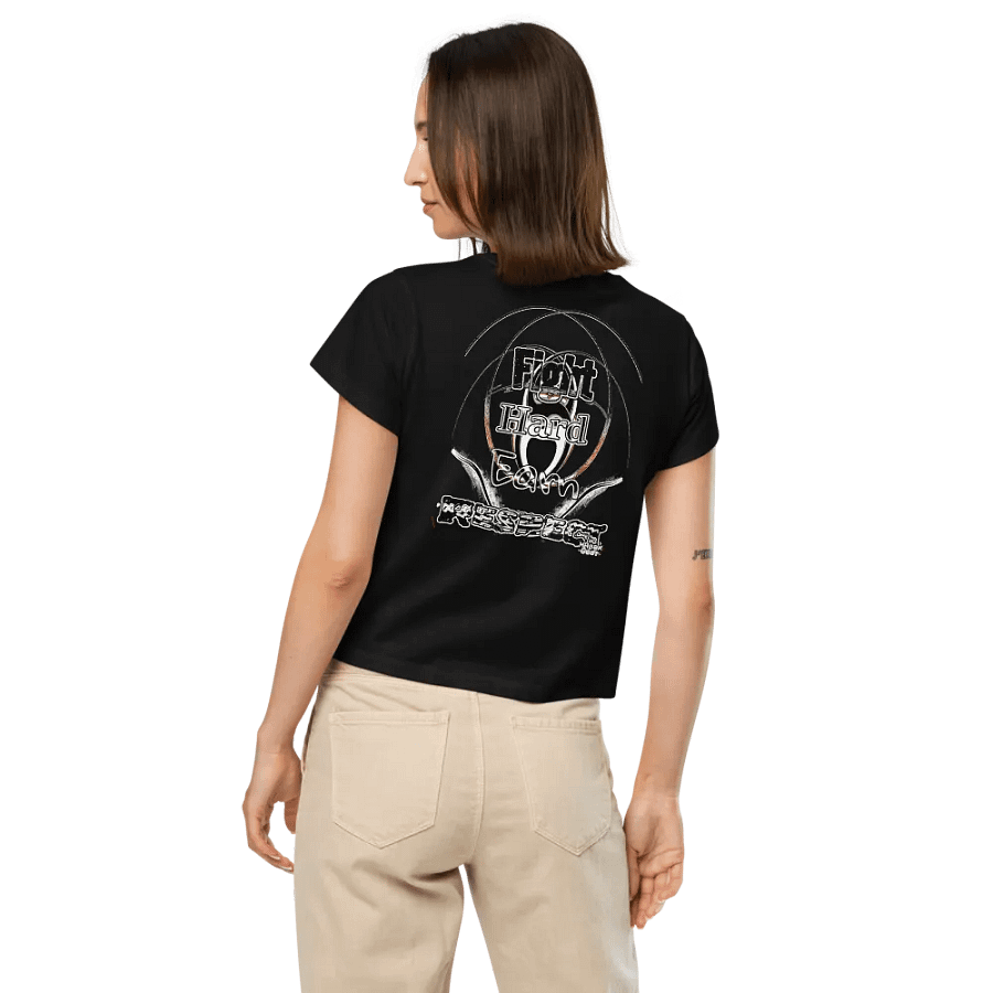 Fight Hard Earn Respect - Embroidered - Women's High-Waisted Tee product image (7)