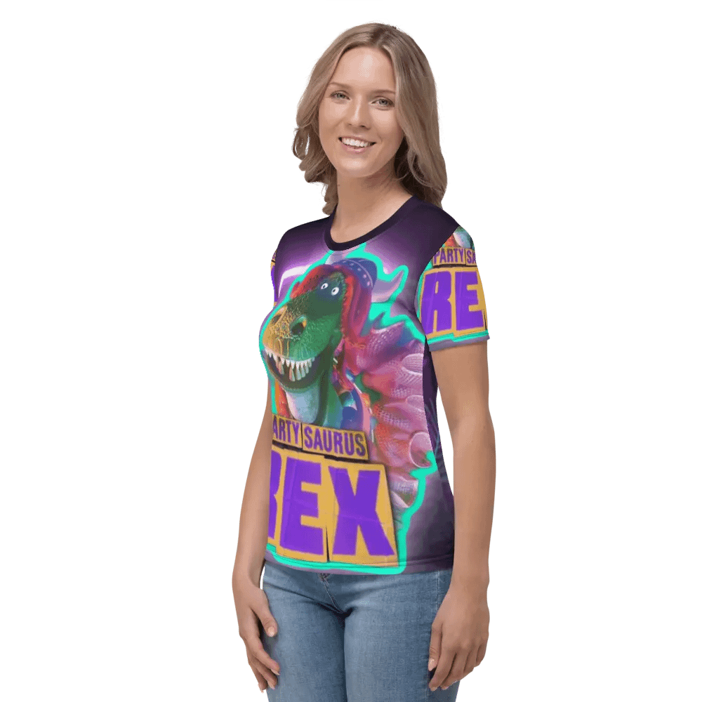 All Over Print Womens Crop Partysaurus Rex Tee product image (3)