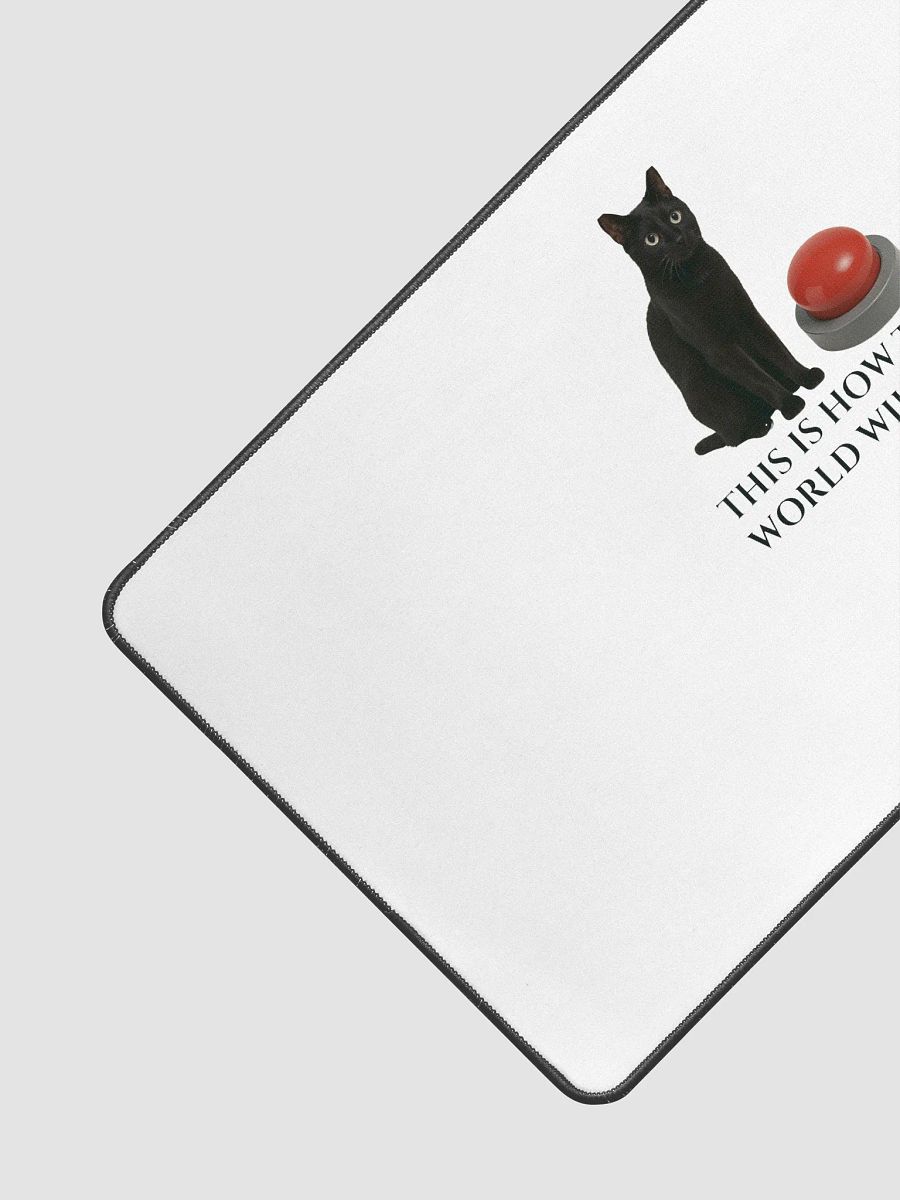Apocalyptic Cat and Button Desk Mat product image (3)