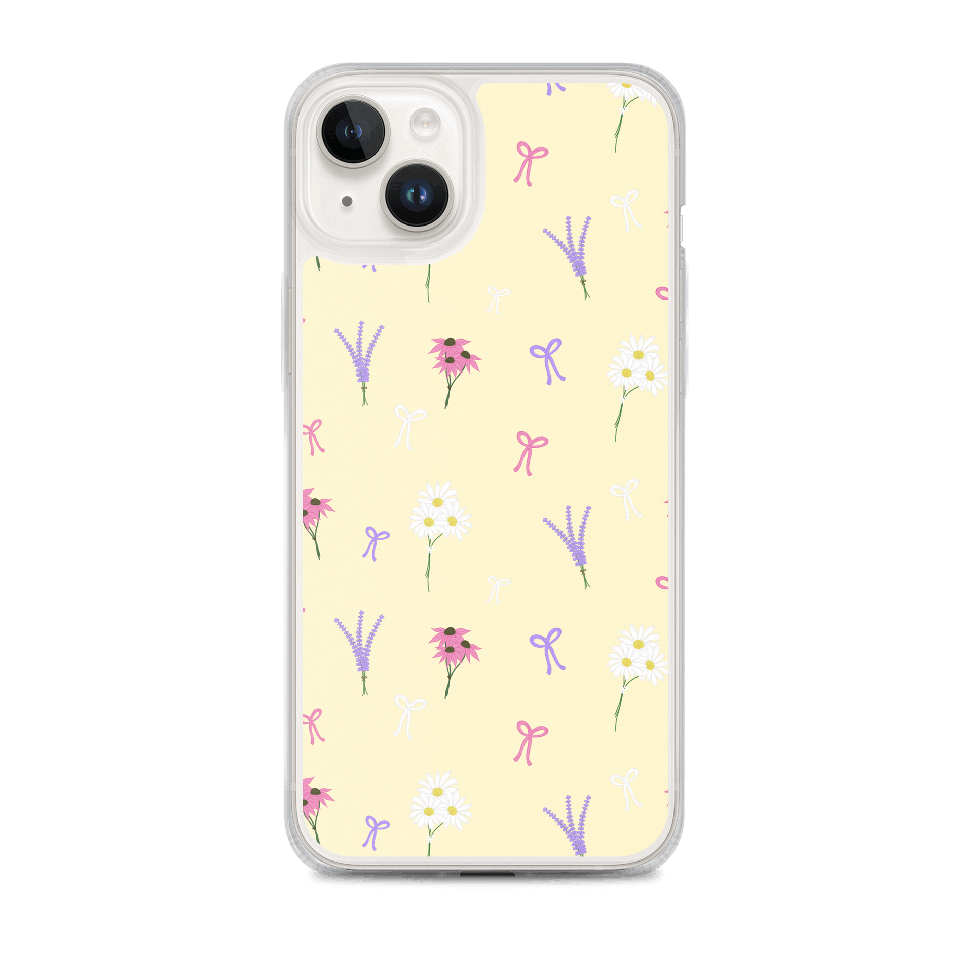 Wildflowers and Bows Pattern- Yellow Background Phone Case product image (2)