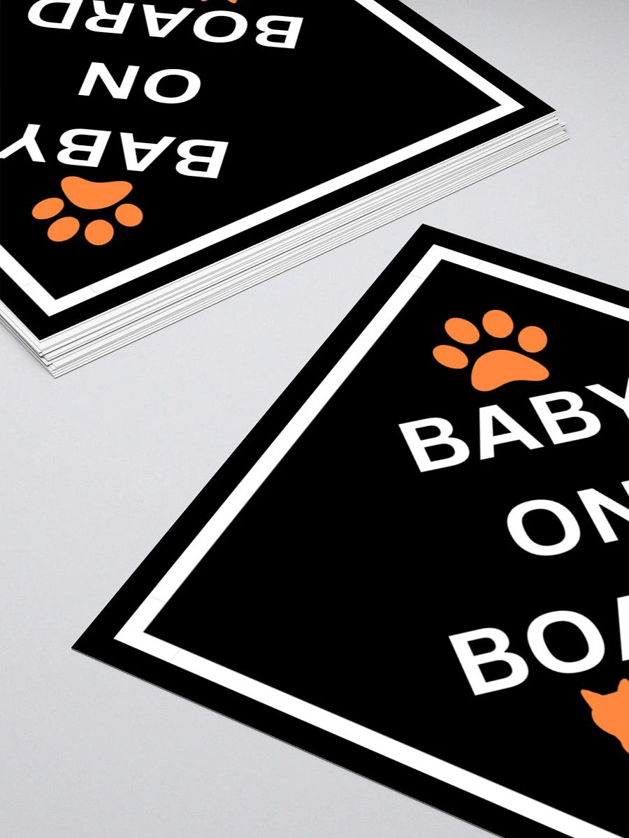 Cat Baby on Board Sticker - Orange on Black product image (2)